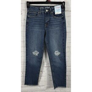 Cat & Jack Girls Stretch Ankle Straight High Rise Adjustable Waist Jeans Size 12